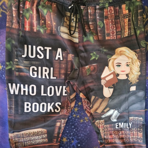 Just A Girl Who Loves Books Joggers Emily Personalized Sweatpants Women's - Picture 4 of 12